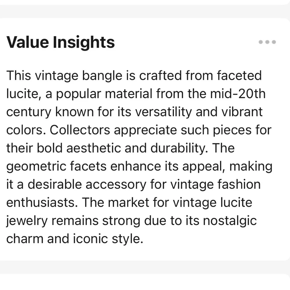 Vintage Faceted Lucite Bangle Bracelet - Picture 3 of 12